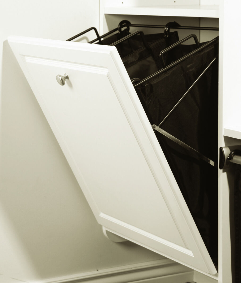 Built-in tilt-out hamper