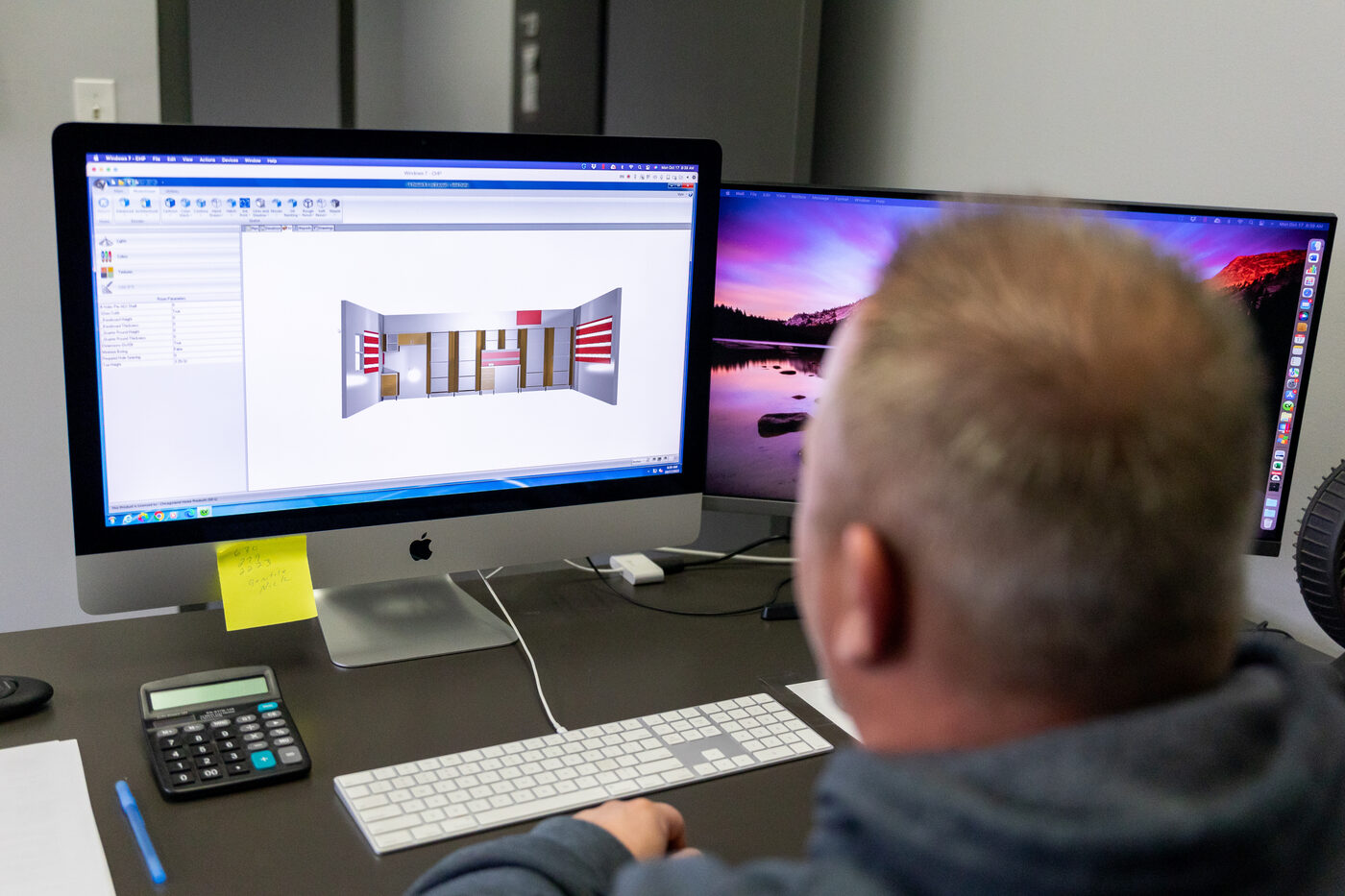 Designer creating a custom 3D closet design