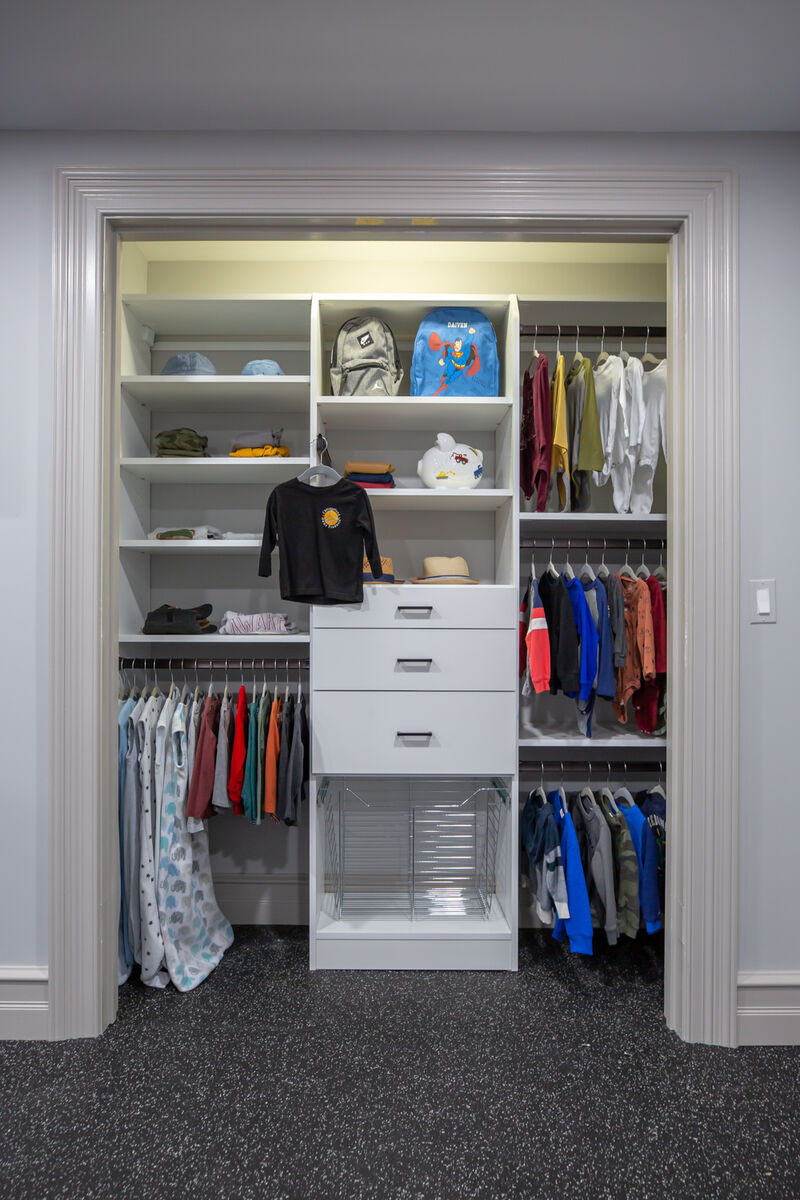 Kids reach-in closet system