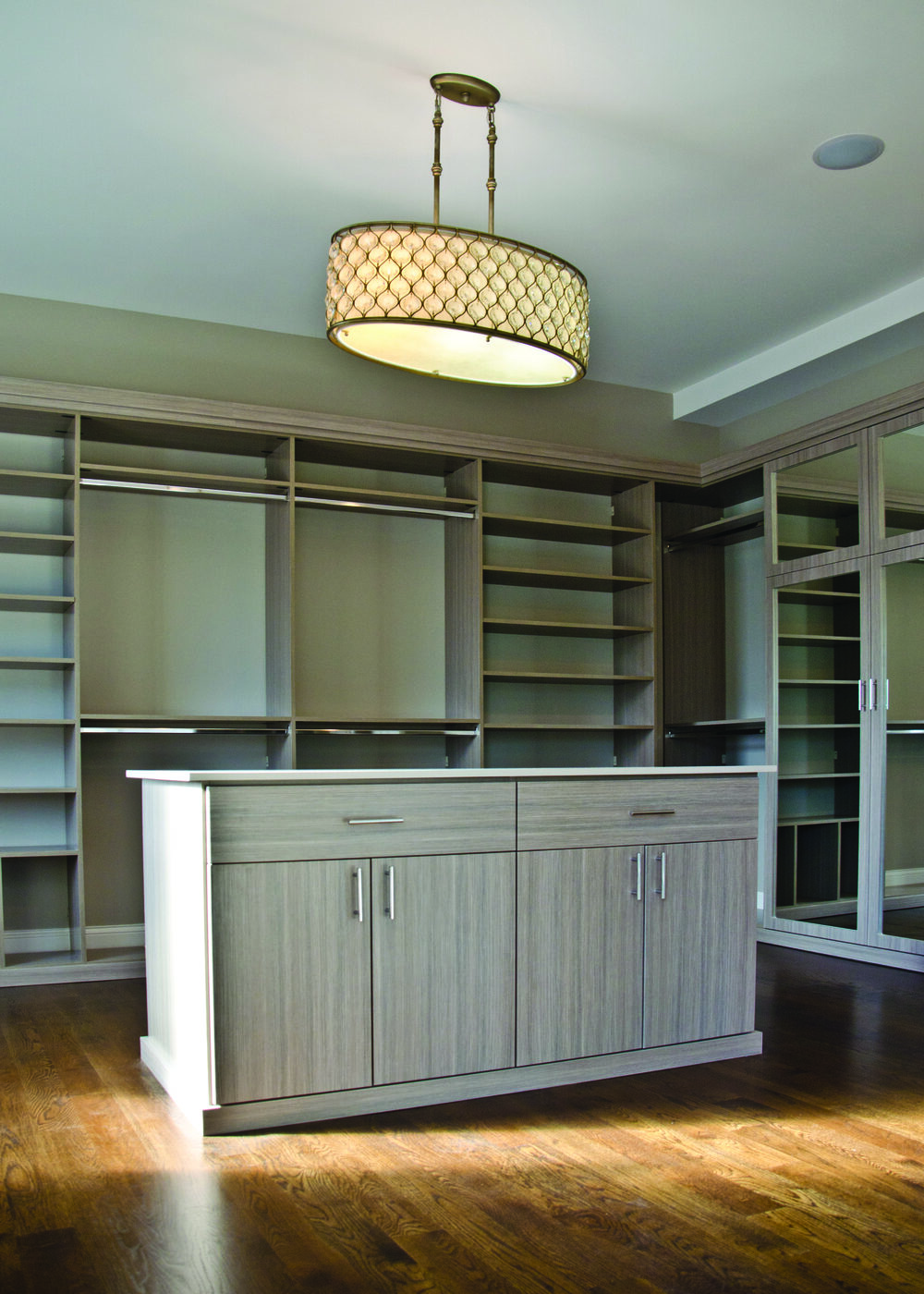 Finished installed custom walk-in closet